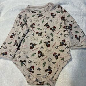 Koala Kids Cowboy Print Bodysuit - Cream